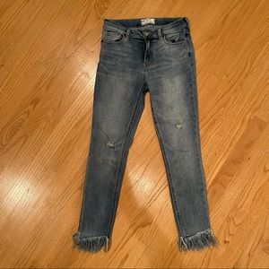 Free People Jeans 27 frayed bottom